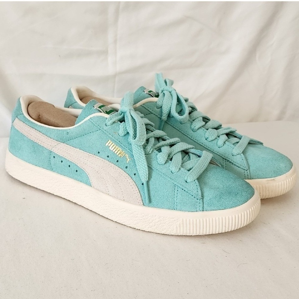 Puma Suede Classic Aqua Mint Green Sneakers Womens 8.5 Low Top Shoes